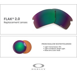 Oakley Original Flak 2.0 OO9295 PRIZM Shallow Water Polarized Replacement Lenses For Men For Women + BUNDLE with Designer iWear Care Kit