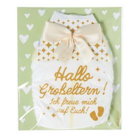 goldprintz I You Will Be Grandparents I Golden Printed Nappy Postcard I Announce Pregnancy I We Get a Baby Announcement I Baby Announcement I Baby News Announcement
