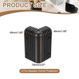 uxcell 8Pcs 3.07" x 1.89" Speaker Corner Protectors, Plastic Right Angle Protector Thickening Speaker for Cabinet Guitar Amplifier Stage Speakers, Black
