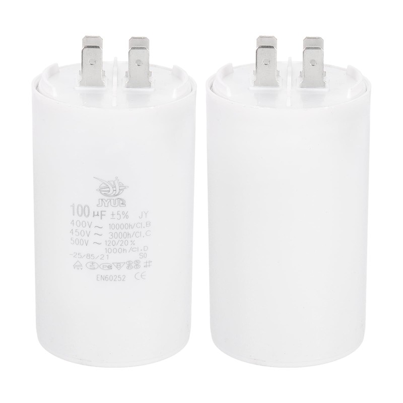 PATIKIL CBB60 100uF Run Capacitor,2 Pcs AC450V 4 Pin Double
