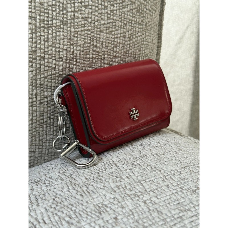 Tory Burch New Tory Burch EMERSON PATENT FLAPCARD WARM RED