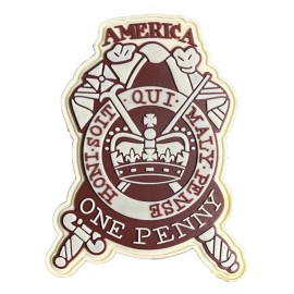 The Stamp Act, One Penny, America, 1765 Tribute Patch, PVC, 3 inch