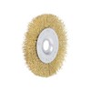sourcing map 4-Inch Wire Wheel Brush Bench Brass Plated Crimped