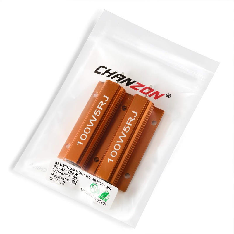Chanzon 2pcs 100W Wire Wound Aluminum Sheath Resistor 5Ω Ohm