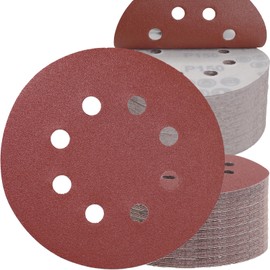 ZUYUEE 40PCS 125mm Sanding Discs 150 Grit,8-Hole Sand Paper,Sandpaper for Orbital Sanders