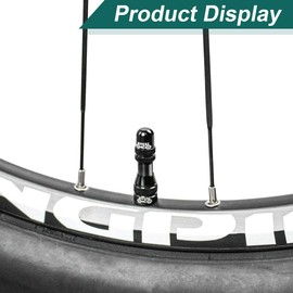 MUQZI Tubeless Schrader Valve Stem Kits - Bike Schrader Valve Tubeless Stems Universal for MTB Rim Tubeless Valve with Removal Tool, Black (40mm)