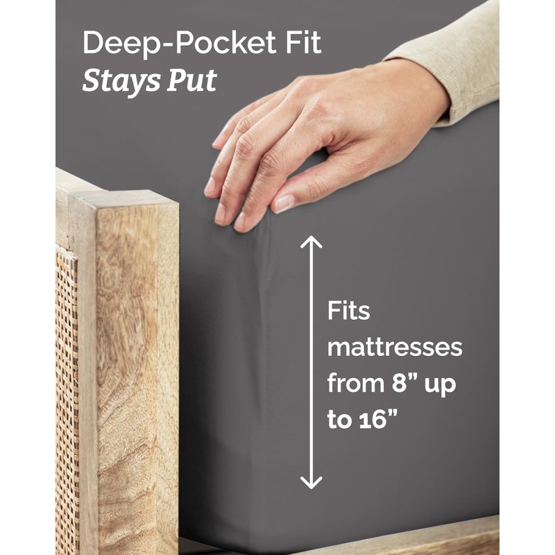 Twin 4 Piece Sheet Set - Comfy, Breathable & Cooling