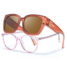 SIPHEW Over Glasses Sunglasses Womens Polarised Fit Over Sunglasses for Ladies Women UV400 Protection