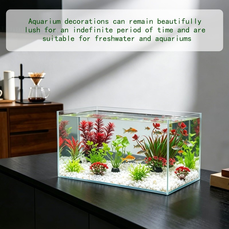 GGPEIH 11 Pcs Aquarium Decoration Artificial Pond Plants, Aquarium Plants
