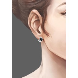 Schöner-SD Hoop Earrings in Black / Silver Small 925 Silver, Silver