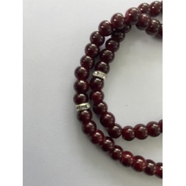 Glass 99 Prayer Misbah Rosary Islamic Tasbeeh Beads Counter Spiritual Round Beads (Maroon)
