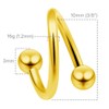 3pc Twisted Barbell 16g 1.2mm Spiral Pierced Earring Twist Daith
