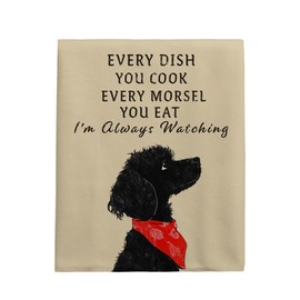AMM Funny Dog Kitchen Towels Decorative Dish Towels, Dog Mom Gifts for Women Dog Lovers, 16x27 Inch Poodle Dog Dish Cloths Absorbent Soft Microfiber for Kitchen Decor