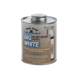Black Swan Pipe Big White Joint Compound -Soft-Set Pipe Thread Sealant with PTFE– Non-Hardening - Reliable Leak Prevention - Drip-Resistant – NSF Certified - 1 Quart with Bottle Brush Cap
