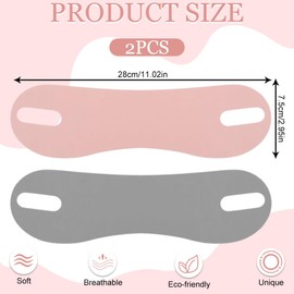 UEIOAVL Gesichtsstraffungsbänder, 2 Stück Ohrschlaufen-Bandage, Lifting-Maske Kinn wiederverwendbar Doppelkinn-Reduzierer (Grau, Rosa)