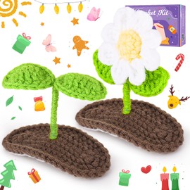 Crochetta Crochet Kit for Beginners, Crochet Starter Kit w Step-by-Step Video Tutorials, Beginner Crochet Kit for Adults Kids Women Men Complete Kit Included (Flower Hairpin)