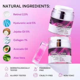 Neck Perm Cream with Retinol Collagen Hyaluronic Acid - Anti-Aging Lifting Tightening Face Moisturizer for Neck Décolleté and Facial Skincare Women Men 1.85 Fl Oz / 레티놀 콜라겐 히알루론산이 함유된 넥 펌 크림 - 목 데콜레테 및 페이셜 스킨케어를 위한 안티에이징 리프팅 조이는 페이스 모이스처라이저 여성 남성 1.85 Fl Oz