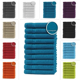 one-home set of 10 guest towels, hand towels, bath towels, terry cloth, 100 % cotton