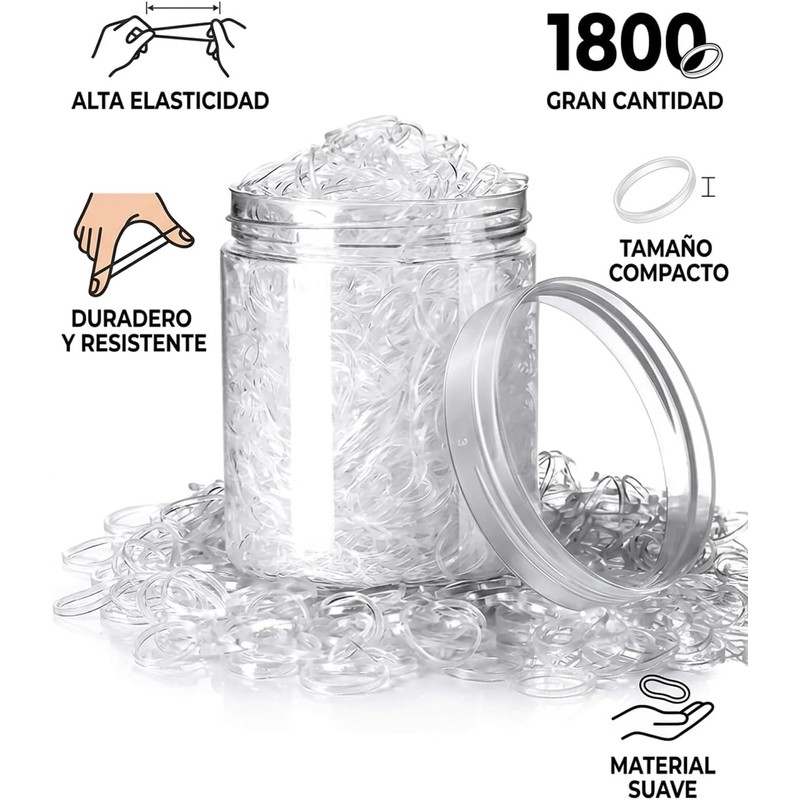 Ligas para Cabello, Ligas para Cabello Niña, 1800 Unidades, Ligas