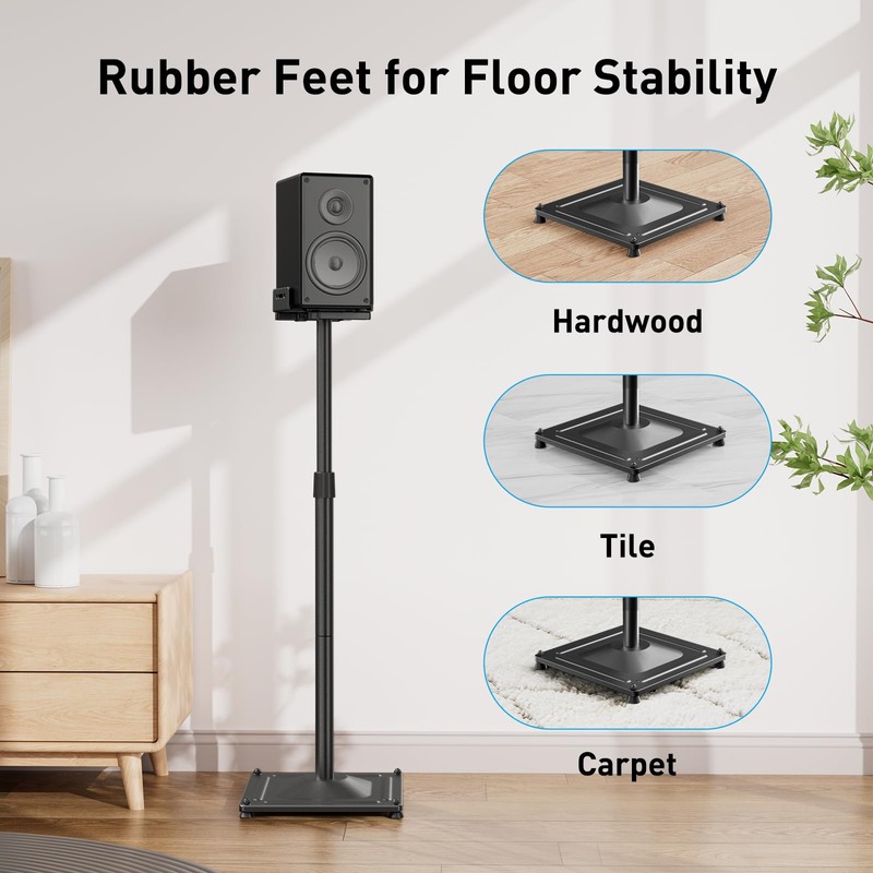 PERLESMITH Universal Speaker Stands for Surround Sound -Height Adjustable Extend