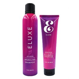 ELUXE Shampoo and Conditioner Go Glow Kit for Thicker, Fuller Hair, Hair Damage Repair – Remove Brassiness & Split End Conditioner for Long Damaged Hair