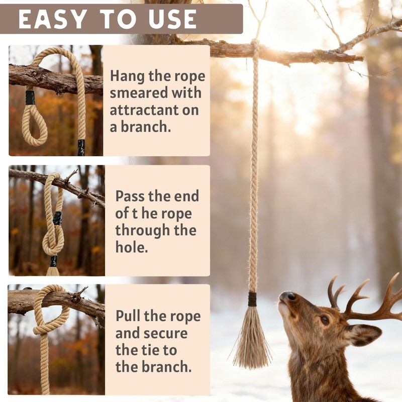 Niantime Deer Attractant Rope for Hunting, 64 Inch Deer Scent
