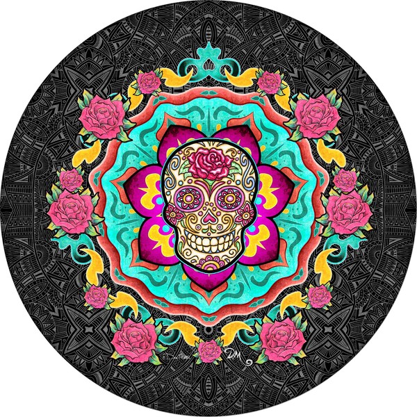 Tire Cover Central Sugar Skull Rose Spare tire Cover (Select