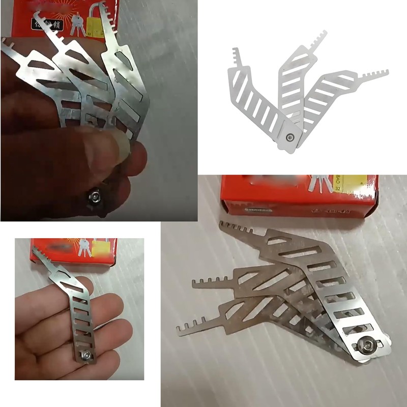 Fokmuaex Stainless Steel Comb Lock 3-in-1 Tool Set Portable car