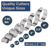 Cookie Cutters Set, 7 Pc. Kit, Measuring 1'', 1.5'', 2'',