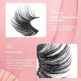 Wispy Lashes False Eyelashes Natural Look Short Fluffy Faux Mink Eyelashes Wispies Ripple Strip Lashes Pack, 5 Pairs (G801-10-22mm)
