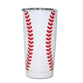 JIU HONG CHAO - Vaso de béisbol de 20 onzas, taza de café de viaje deportivo con tapa, vaso de agua aislado, vasos de acero inoxidable, regalos de béisbol para entrenadores de equipo de
