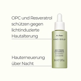 M. Asam VINO GOLD Power Night Concentrate (30 ml) - The Face Serum Supports the Skin Renewal Process & Stimulates Overnight Regeneration with Resveratrol & Vitamin A, Vegan Face Care