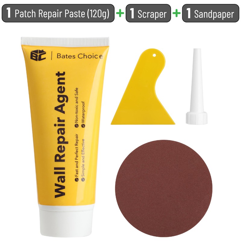 Bates- Drywall Repair Kit, Wall Spackle Repair Paste(120g), Drywall Patch
