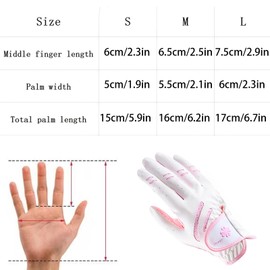Golf Gloves Kids A Pair Youth Golf Glove Left and Right Hand Golf Glove Junior Golf Glove Boys Girls Leather Fabric Breathable Golf Accessories for Kids Stable-Grip for Perfect Swing (Blue,S)