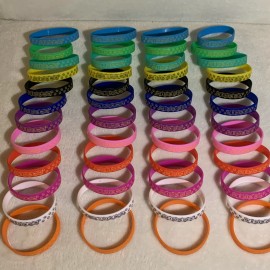 48 Carnival Rubber Duck Bracelets- With 4 Sayings!