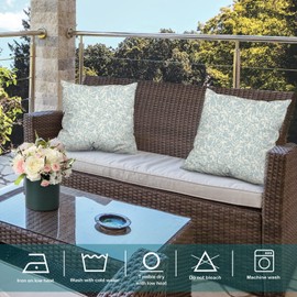 Batmerry Light Blue Pillow Covers 18x18 Inch Set of 2, Antique Style Victorian Damask Art Double Sided Decorative Pillows Cases Throw Pillows Covers