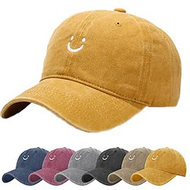 TBSCWYF Cotton Baseball Cap Adjustable Sports Visor Hat Baseball Cap for Men and Women Unisex Vintage Baseball Cap Men and Women Cotton Cap Adjustable Baseball Cap, yellow, Unit size