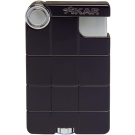 Xikar EX Single Jet Flame Lighter, Windproof, Durable Body, Easy Fuel Adjustment Wheel, Stylish Design, Protective Cap, Black
