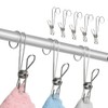 15xStainless Steel Clothes Pegs Hooks Long Tail Clip Hanging Clips