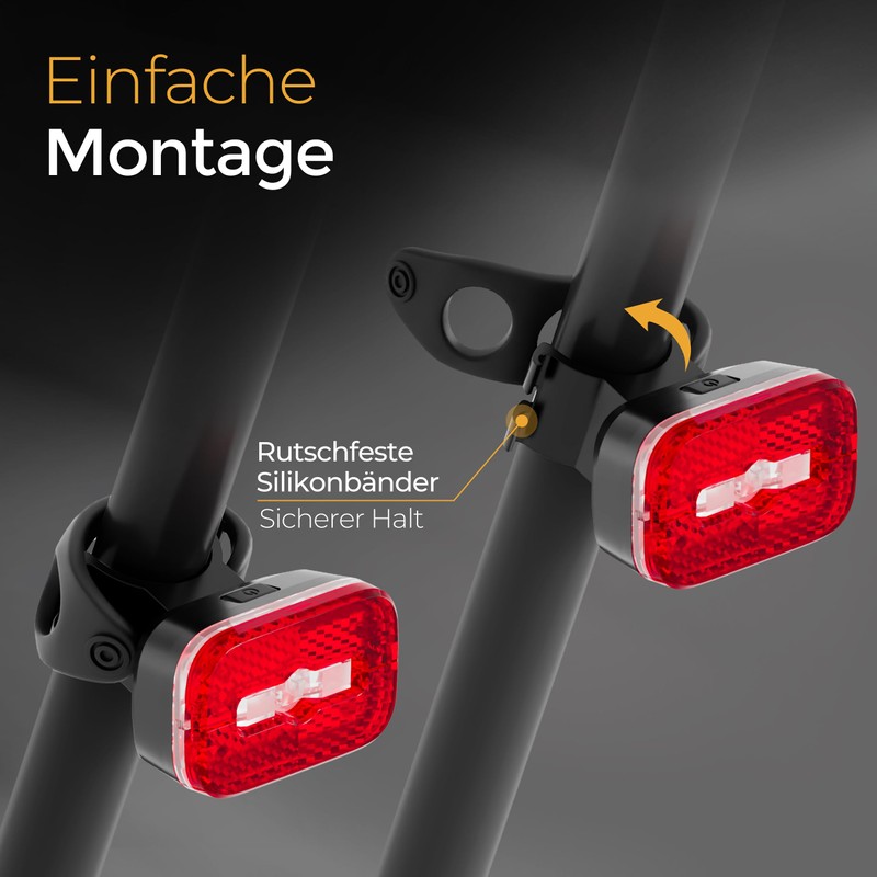 LICHTMEISTER® Rear Light Bicycle with Reflector and Brake Light Function