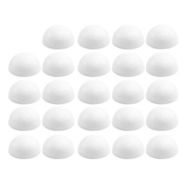 Crafjie 24PCS 3 Inchs Half Foam Balls White Half Round Polystyrene Foam Balls Craft Supplies Hemispherical Christmas Craft Ballfor DIY Home Craft Project and Art Decoration