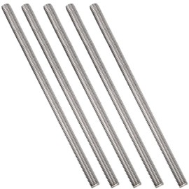 CEE 5Pack M12 x 250mm Fully Threaded Rod Stud 304 Stainless Steel 0.472"x10”Long Threaded Screw, Right Hand Thread Bar Studs Rods for Anchor Bolts, Clamps, Hangers, U-Bolts, M12-1.75mm Thread Pitch