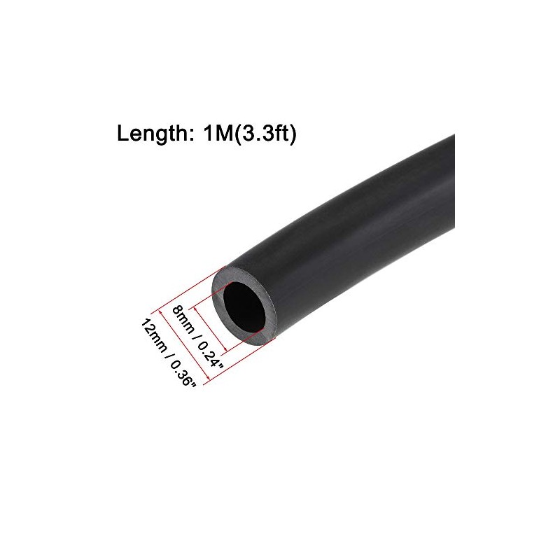 sourcing map Lubricating Oil Hose 8mm ID 12mm OD 3.3ft