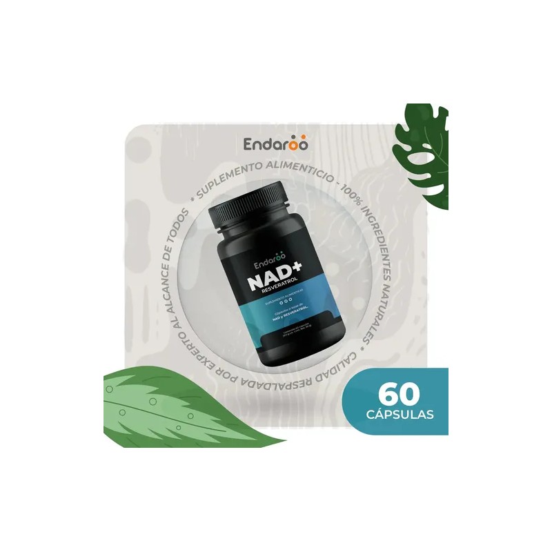 Suplemento Nutricional NAD+ y Resveratrol ENDAROO 500 mg x 60