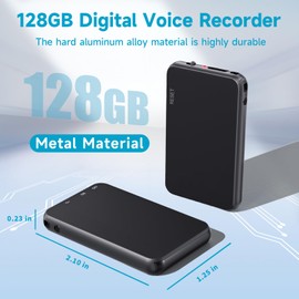 128GB Voice Recorder, 1536Kbps Wevoor Voice Activated Recorder with 30Hrs Recording Time and Noise Reduction, Digital Recorder for Lecture Interview Meeting Class