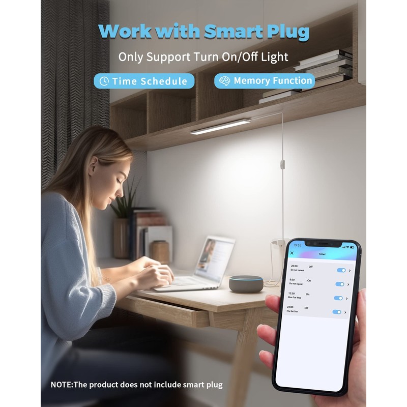 ASOKO Plug-in Under Cabinet Lighting, 16Inch LED Workbench Lights with