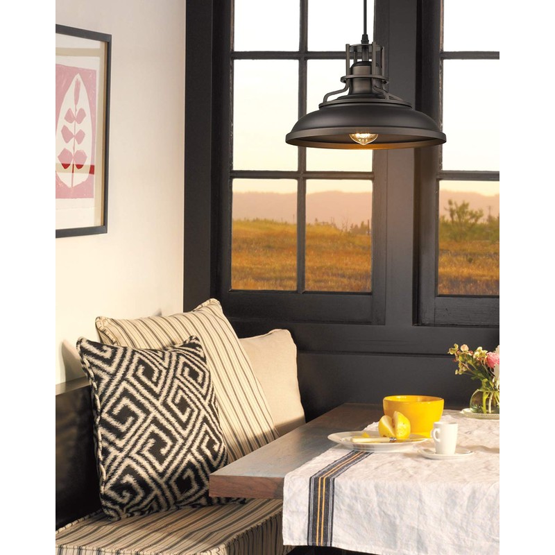 FEMILA Farmhouse Pendant Light,12-inch Barn Vintage Hanging Light Fixture for