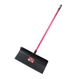 Bully Tools Steel Snow Pusher – 16-Gauge Heavy Duty Wide Snow Shovel for Walkways & Driveway Clearing with Steel Head & Long Fiberglass Handle, Lightweight Winter Tool – 100% Made in The USA, 24-Inch
