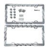 3D Curly Wave Pattern License Plate Frame Chrome Twist with