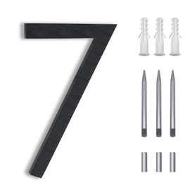 8 Inch Floating House Numbers , Address Numbers For Houses Number For Outside Address On House Metal Black Large Modern House Numbers Door Numbers For House Floating Flush Mount Aluminum Black Number